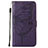 Custodia Portafoglio In Pelle Farfalla Cover con Supporto L10 per Apple iPhone 14 Viola