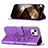 Custodia Portafoglio In Pelle Farfalla Cover con Supporto L10 per Apple iPhone 15 Lavanda