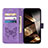 Custodia Portafoglio In Pelle Farfalla Cover con Supporto L10 per Apple iPhone 15 Lavanda