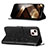 Custodia Portafoglio In Pelle Farfalla Cover con Supporto L10 per Apple iPhone 15 Nero