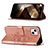 Custodia Portafoglio In Pelle Farfalla Cover con Supporto L10 per Apple iPhone 15 Oro Rosa