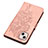 Custodia Portafoglio In Pelle Farfalla Cover con Supporto L10 per Apple iPhone 15 Oro Rosa