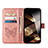 Custodia Portafoglio In Pelle Farfalla Cover con Supporto L10 per Apple iPhone 15 Oro Rosa