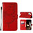 Custodia Portafoglio In Pelle Farfalla Cover con Supporto L10 per Apple iPhone 15 Plus Rosso