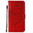 Custodia Portafoglio In Pelle Farfalla Cover con Supporto L10 per Apple iPhone 15 Pro Max Rosso