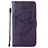 Custodia Portafoglio In Pelle Farfalla Cover con Supporto L10 per Apple iPhone 15 Pro Max Viola