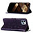 Custodia Portafoglio In Pelle Farfalla Cover con Supporto L10 per Apple iPhone 15 Pro Max Viola