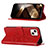 Custodia Portafoglio In Pelle Farfalla Cover con Supporto L10 per Apple iPhone 15 Rosso