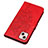 Custodia Portafoglio In Pelle Farfalla Cover con Supporto L10 per Apple iPhone 15 Rosso