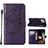 Custodia Portafoglio In Pelle Farfalla Cover con Supporto L10 per Apple iPhone 15 Viola