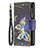 Custodia Portafoglio In Pelle Farfalla Cover con Supporto per Apple iPhone 13 Pro Max Multicolore