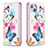 Custodia Portafoglio In Pelle Farfalla Cover con Supporto per Apple iPhone 13 Rosa