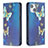 Custodia Portafoglio In Pelle Farfalla Cover con Supporto per Apple iPhone 14 Blu