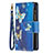 Custodia Portafoglio In Pelle Farfalla Cover con Supporto per Apple iPhone 14 Pro Blu