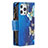 Custodia Portafoglio In Pelle Farfalla Cover con Supporto per Apple iPhone 14 Pro Blu