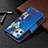 Custodia Portafoglio In Pelle Farfalla Cover con Supporto per Apple iPhone 14 Pro Blu