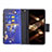 Custodia Portafoglio In Pelle Farfalla Cover con Supporto per Apple iPhone 14 Pro Blu Notte