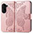 Custodia Portafoglio In Pelle Farfalla Cover con Supporto per Asus ZenFone 10 Oro Rosa