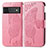 Custodia Portafoglio In Pelle Farfalla Cover con Supporto per Google Pixel 6 5G Rosa Caldo