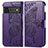 Custodia Portafoglio In Pelle Farfalla Cover con Supporto per Google Pixel 6 5G Viola