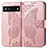 Custodia Portafoglio In Pelle Farfalla Cover con Supporto per Google Pixel 6a 5G Oro Rosa