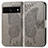 Custodia Portafoglio In Pelle Farfalla Cover con Supporto per Google Pixel 7 Pro 5G Grigio