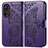 Custodia Portafoglio In Pelle Farfalla Cover con Supporto per Huawei Honor 50 5G Viola