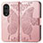 Custodia Portafoglio In Pelle Farfalla Cover con Supporto per Huawei Honor 50 Pro 5G Oro Rosa