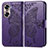 Custodia Portafoglio In Pelle Farfalla Cover con Supporto per Huawei Honor 60 5G Viola