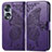 Custodia Portafoglio In Pelle Farfalla Cover con Supporto per Huawei Honor 70 5G Viola