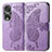 Custodia Portafoglio In Pelle Farfalla Cover con Supporto per Huawei Honor 80 Pro 5G Lavanda