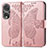 Custodia Portafoglio In Pelle Farfalla Cover con Supporto per Huawei Honor 80 Pro 5G Oro Rosa