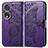 Custodia Portafoglio In Pelle Farfalla Cover con Supporto per Huawei Honor 80 Pro 5G Viola