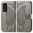 Custodia Portafoglio In Pelle Farfalla Cover con Supporto per Huawei Honor V40 5G Grigio