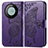 Custodia Portafoglio In Pelle Farfalla Cover con Supporto per Huawei Mate 60 Pro+ Plus Viola