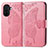 Custodia Portafoglio In Pelle Farfalla Cover con Supporto per Huawei Nova Y70 Plus Rosa Caldo