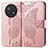 Custodia Portafoglio In Pelle Farfalla Cover con Supporto per Huawei Nova Y91 Oro Rosa