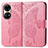 Custodia Portafoglio In Pelle Farfalla Cover con Supporto per Huawei P50e Rosa Caldo