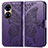 Custodia Portafoglio In Pelle Farfalla Cover con Supporto per Huawei P50e Viola