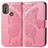 Custodia Portafoglio In Pelle Farfalla Cover con Supporto per Motorola Moto E20 Rosa Caldo