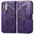 Custodia Portafoglio In Pelle Farfalla Cover con Supporto per Motorola Moto E32 Viola