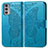 Custodia Portafoglio In Pelle Farfalla Cover con Supporto per Motorola Moto Edge 20 5G Blu