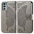 Custodia Portafoglio In Pelle Farfalla Cover con Supporto per Motorola Moto Edge 20 5G Grigio