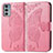 Custodia Portafoglio In Pelle Farfalla Cover con Supporto per Motorola Moto Edge 20 5G Rosa Caldo