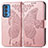 Custodia Portafoglio In Pelle Farfalla Cover con Supporto per Motorola Moto Edge 20 Pro 5G Rosa