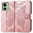 Custodia Portafoglio In Pelle Farfalla Cover con Supporto per Motorola Moto Edge (2023) 5G Oro Rosa