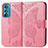 Custodia Portafoglio In Pelle Farfalla Cover con Supporto per Motorola Moto Edge 30 5G Rosa Caldo