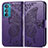 Custodia Portafoglio In Pelle Farfalla Cover con Supporto per Motorola Moto Edge 30 5G Viola