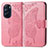 Custodia Portafoglio In Pelle Farfalla Cover con Supporto per Motorola Moto Edge 30 Pro 5G Rosa Caldo