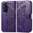 Custodia Portafoglio In Pelle Farfalla Cover con Supporto per Motorola Moto Edge 30 Pro 5G Viola